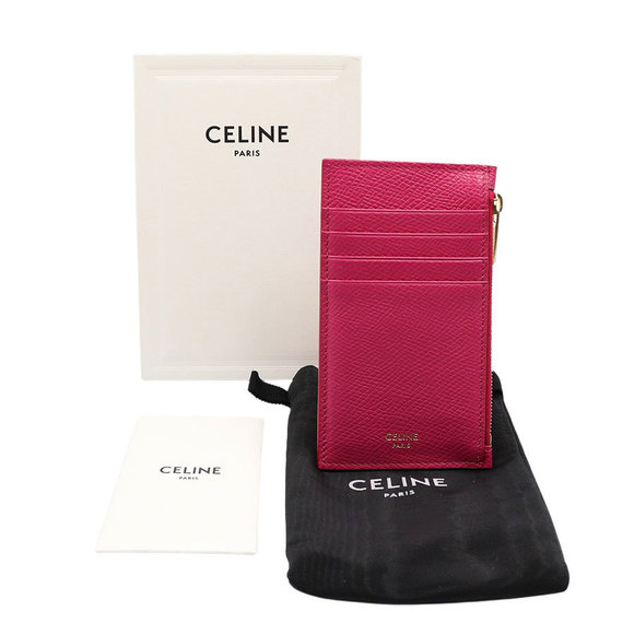 Celine Compact Zipped Card Holder Coin Case Pink - Picture 12 of 12